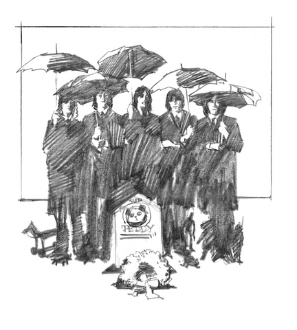 Aerosmith Sketch Black And White Print